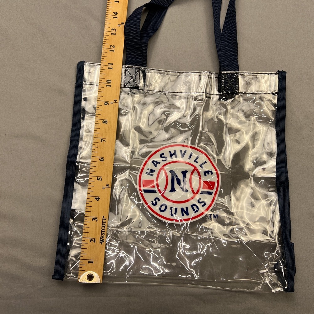 Foco MiLB Nashville Sounds Logo Clear Stadium Tote Bag 11" X 11" X 4" - Picture 3 of 10